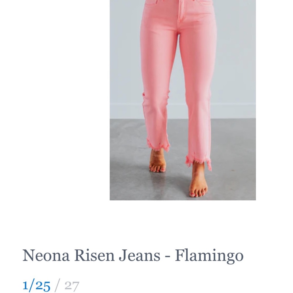 Neona Risen Flamingo Pink Straight Leg Jeans